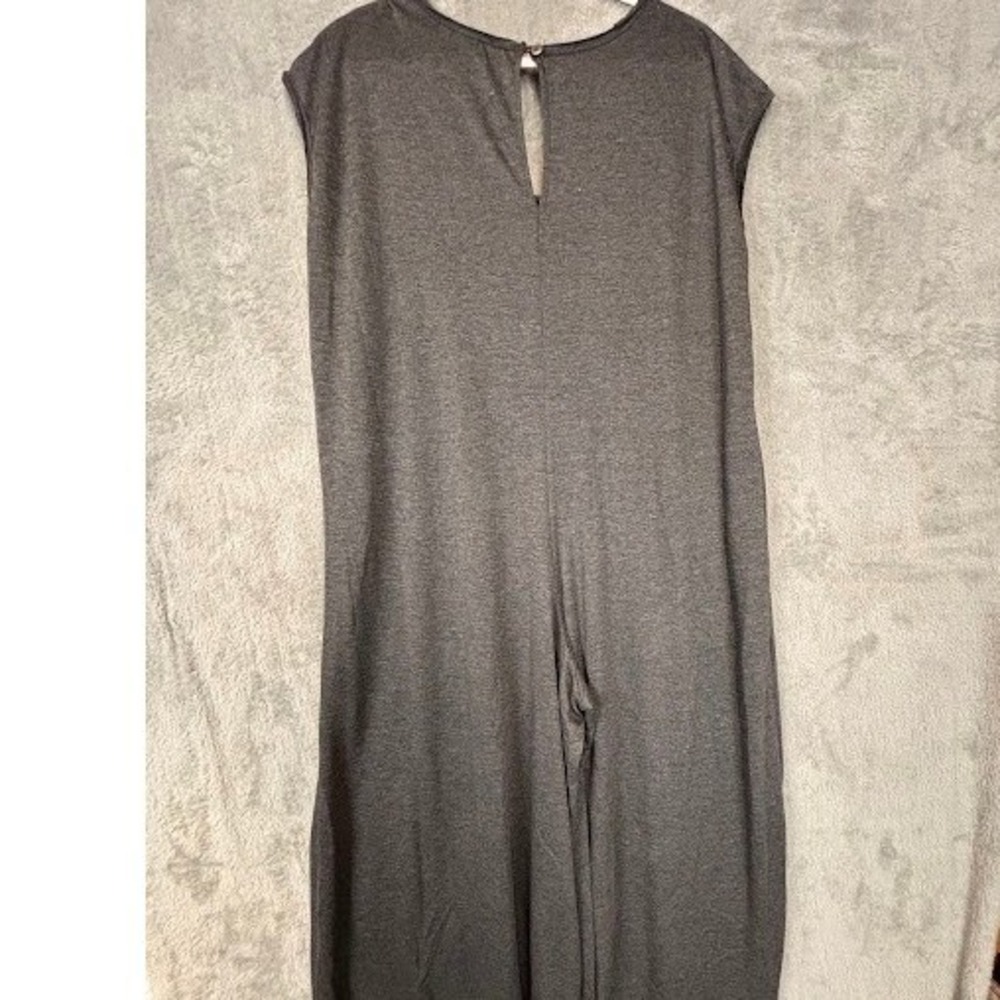 Three Bird Nest Charcoal Gray Wide Leg Sleeveless Jumpsuit XL NWT Loungewear - Picture 3 of 11